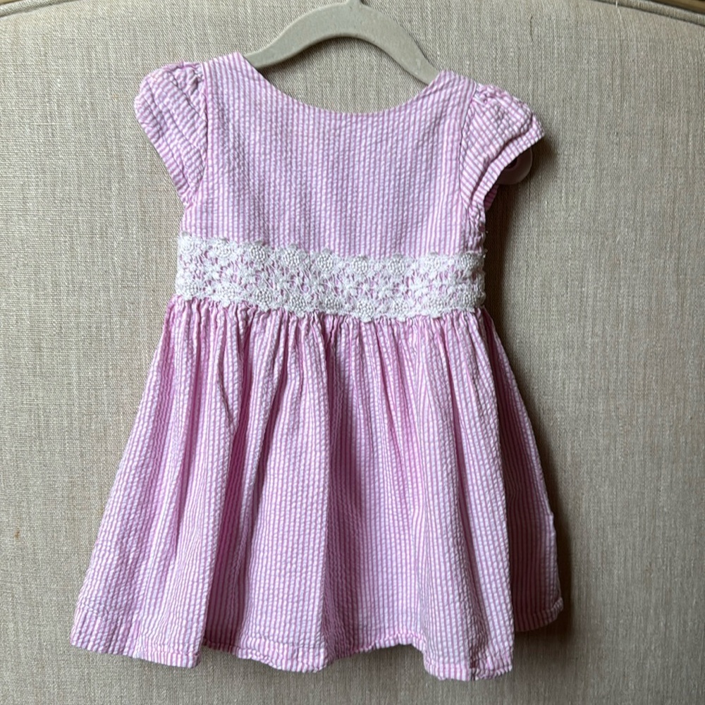 Ralph Lauren seersucker baby dress size 12m w/ bloomers